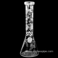 New Design 14 Inches heart pattern sandblasted Beaker Hookah Glass Smoking Water Pipe